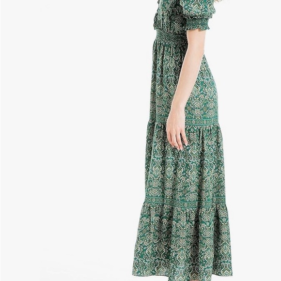 Max Studio Women's Elbow Length Sleeve Print Tiered Maxi Dress - Picture 3 of 10